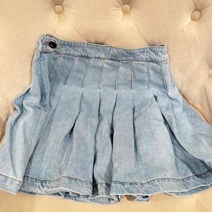 denim tennis mini skirt